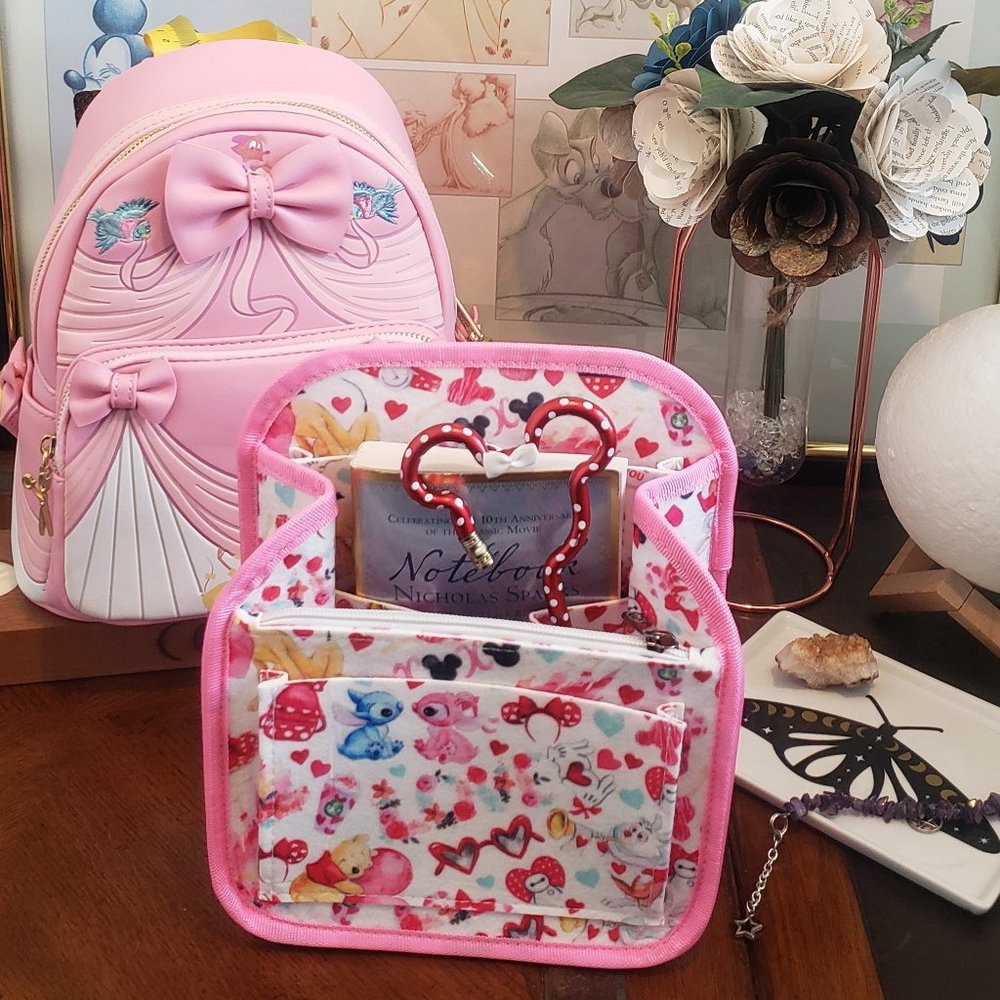 Loungefly Disney Love Valentine's Day Stitch Minnie Mickey Backpack Organizer